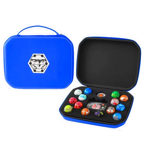 Roseliya Case Compatible with Bakugan, Toy Organizer Bag for Figures, BakuCores, Armored Alliance, Geogan Rising with Mesh Pocket - Mini Toys Container Holder (Bag Only)-Blue