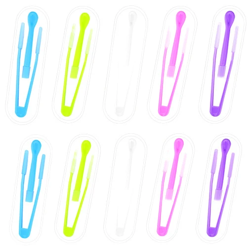 JUNEBRUSHS 10 Pack Colorful Contact Lens Remover and Inserter Tool Case Set,Portable Contact Tweezers with Soft Tip,Contact Applicator for Soft Hard Contact Lense