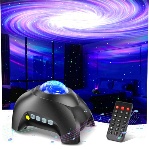 HODANS Northern Galaxy Light Aurora Projector with 33 Light Effects, Night Lights LED Star Projector for Bedroom Nebula Lamp, Remote Control, White Noises, Bluetooth Speaker for Parties (Jet Black)