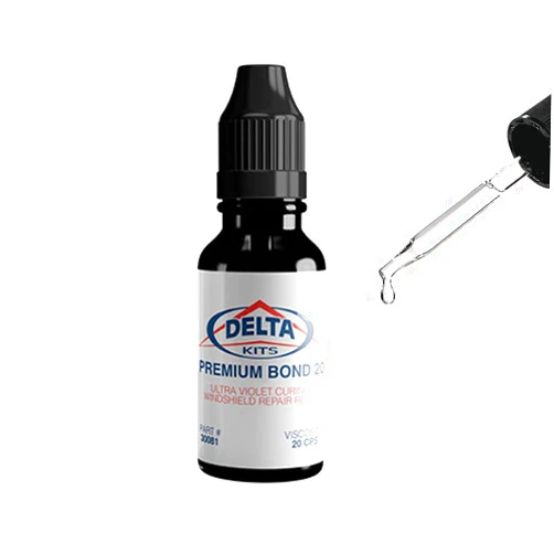 Delta Kits Windshield Repair Resin Premium Bond - Automotive Glass Resin - Rock Chip Small Crack Repair (15 ml)