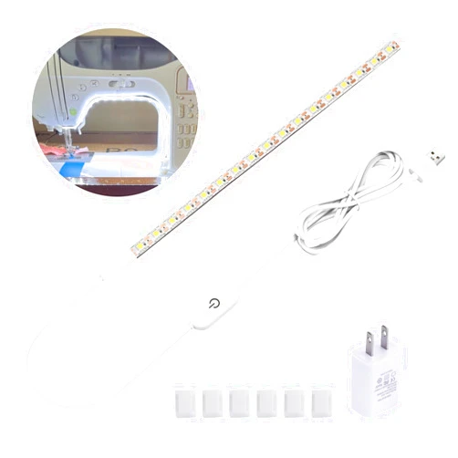 Hanbaak Sewing Machine LED Light Strip, Adhesive LED Sewing Strip Light with Touch Dimmer, 11.8in Sewing Light Strip and 6.6ft USB Cable, Cold White 6500K