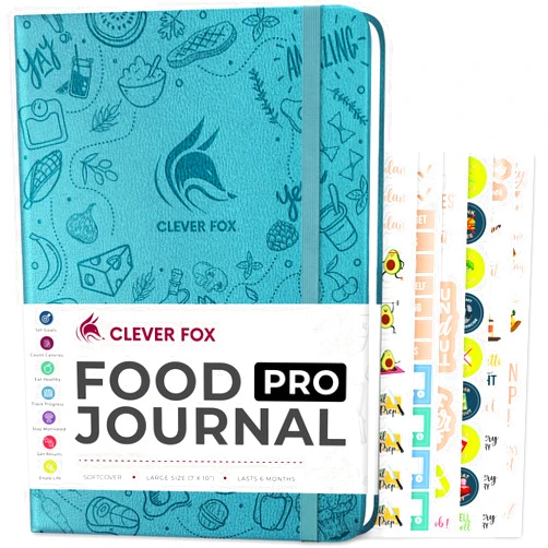 Clever Fox Food Journal Pro – Diet & Wellness Planner for Women & Men – Weight Loss Diary with Calorie Tracker – Food Log for Tracking Meals, Exercise & Weightloss - Undated, 7