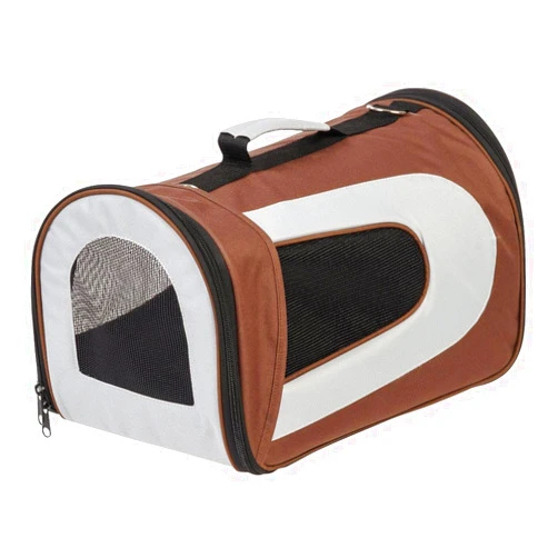 IRIS USA, Inc. Large Soft Sided Carrier with Shoulder Strap, Sturdy Collapsible Water Resistant Cat Dog Pet Carrier with Padded Bottom and Top Handle for Travel Road Trip, Brown