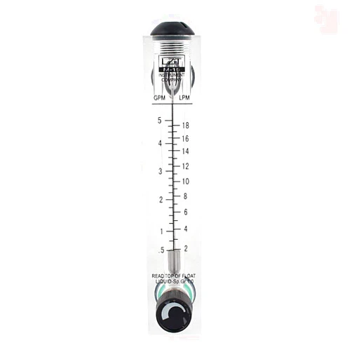 Xnrtop Adjustable Knob 0.5-5GPM 2-18LPM Water Flow Meter Panel Type Flowmeter