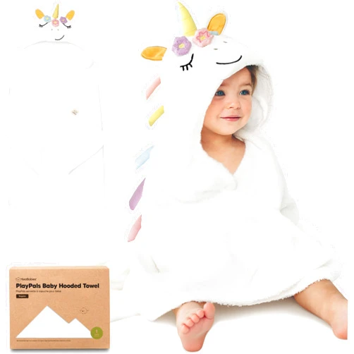 KeaBabies Organic Baby Towel with Hood for Girls, Boys - Soft, Absorbent, 100% Cotton Hooded Baby Towels for Newborns, Infants, Large Hooded Bath Towels for Babies, Kids, Toddler 1-3 (Uria)