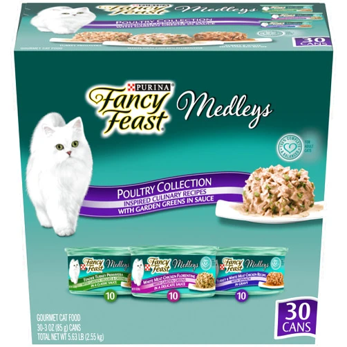 Fancy Feast Purina Fancy Feast Medleys Poultry Collection Wet Cat Food Variety Pack - (Pack of 30) 3 oz. Cans