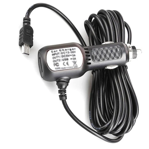 PATILWON Mini USB Dash Cam Power Cord Adapter 11.5Ft Car Charger Cable Dashcam Power Lead for GPS Navigation, Sat Nav, DVR, Digital Camera (USB-MINI 2)