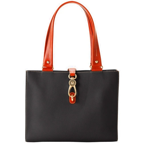 Dooney & Bourke Handbag, Pebble Grain Medium Logo Lock Tote