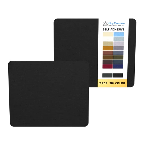 KING MOUNTAIN Canvas Repair Patch 9 x11 Inch 2 Pcs Self-Adhesive Waterproof Fabric Patch for Sofas, Tents, Furniture,Tote Bags, Car Seats (Black)