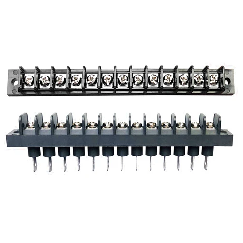 MGI SpeedWare Single Row Screw Terminal Junction Block 300V/20A, Through-Panel Barrier Strip 2-Pack (13 Screw)