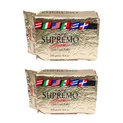 GEEGVV Café Supremo Espresso 100% Cafe Puro Brick 8.8 oz (Pack of 2)