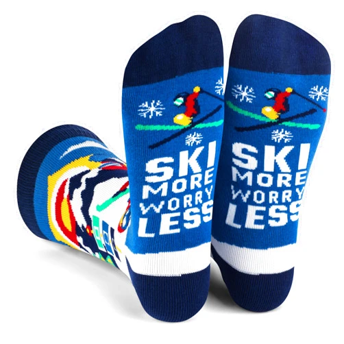 Lavley Ski Socks - Funny socks for skiers and snowboarders - Unisex novelty gift - Great for birthdays or holidays