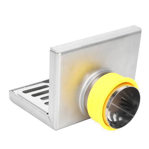 Hilitand Corner Floor Drain, L Shape Stainless Steel Side Drain 10cm Wall Drain Wear Resistant , Shower Bases and Pans