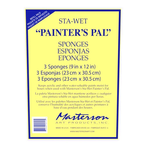 Masterson Sta-Wet Painter’s Pal Palette Sponge Refill 3 Pack