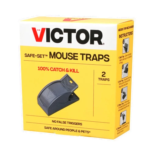 Victor M070B Easy and Safe-Set Power Kill Mouse Trap Quick and Clean Rodent Disposal - 2 Reusable Mouse Traps