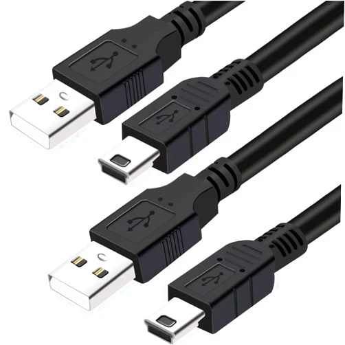 VOTY Mini-USB Cable,2Pack 10ft USB 2.0 Type A to Mini-B Charging Cord for Gopro Hero 3+ Hero4,Garmin Nuvi,PS3 Controller Charger,MP3 Player,Dash Cam,Canon Digital Camera,SatNav,PlayStation 3,PDA Data
