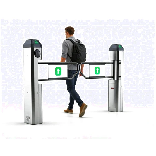 Himopuer Commercial Automatic Rebound Swing Gate, 90° Electric Radar Sensor Turnstile for Access Control in Malls, Airports & Stadiums, with Customizable Settings, Unidirectional Style