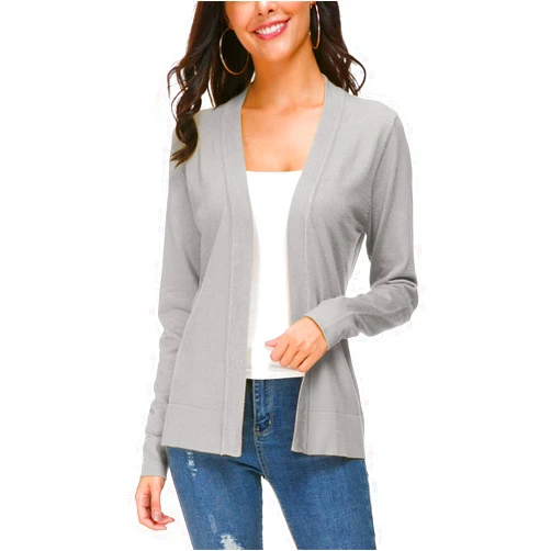 Urban CoCo Women's Long Sleeve Open Front Knit Cardigan Sweater