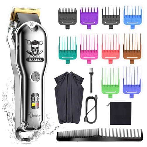 Hatteker Hair Cutting Kit Pro Hair Clippers for Men Professional Barber Clippers IPX7 Waterproof Cordless Beard / Hair Trimmer