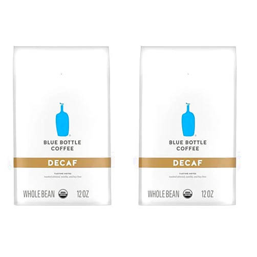 Blue Bottle Coffee Blue Bottle Whole Bean Organic Coffee, Decaf, Medium Roast, 12 Ounce bag (Pack of 2)