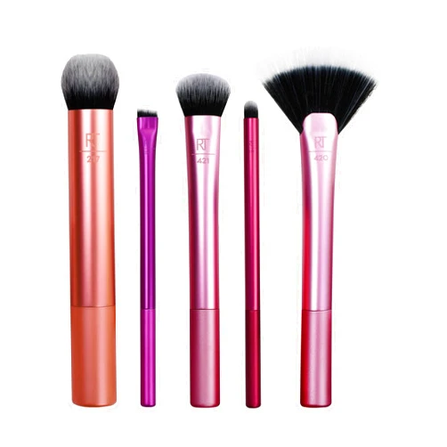 Real Techniques Artist Essentials Makeup Brush Set, For Foundation, Blush, Highlighter, Eyeshadow, & Liner, Professional Makeup Tools, Synthetic Bristles, Vegan & Cruelty-Free, 5 Piece Set