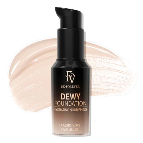FV Full Coverage Liquid Foundation, Hydrating & Concealing, Long Lasting Stain Finish, Flawless Radiance, Waterproof Foundation for Combination Skin, 1.0 FL.OZ (Classic Ivory)