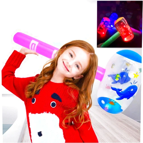 HelegeSONG Light Up Inflatable Hammers, Large Inflatable Hammer with Bells Screaming Blow Up Hammer Kids Party Noise Maker Toy Hammer B