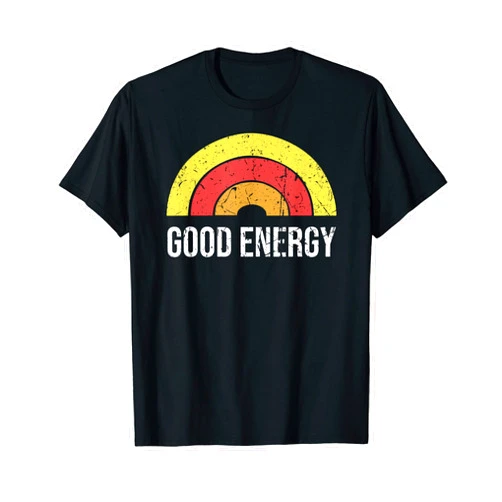 Good Energy Boho Vintage Tees Good Energy Vibe Vintage Sunny Rainbow Boho Hippie Cute Yoga T-Shirt