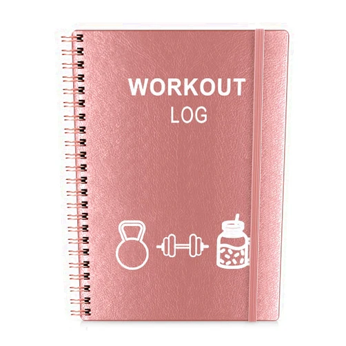 Nokingo Workout Journal - A5 Fitness Journal/Workout Log Book to Track Weight Loss, GYM Journal, Bodybuilding Progress-Daily Health/Wellness Tracker, Exercise Journal for Women, Pink PU Cover Fitness Planner