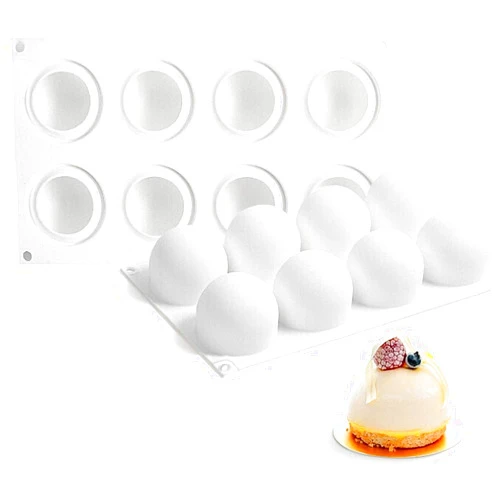 AFINSEA 3D Ball Shape Sphere Silicone Molds,Baking Mold for Mousse Cake, Fondant Mold Silicone Mold for Baking Cakes, French Dessert Mold for Pastry Chocolate,Soap and Ice Cream