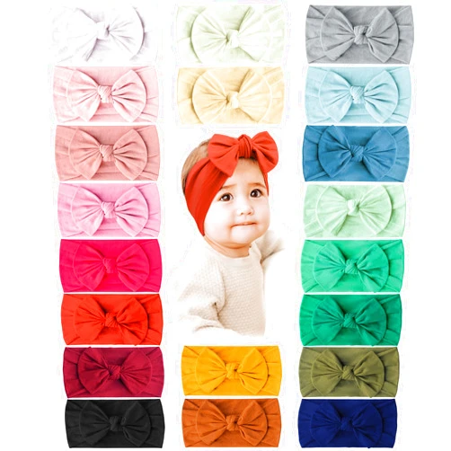 Prohouse 20PCS Baby Nylon Headbands Hairbands Hair Bow Elastics for Baby Girls Newborn Infant Toddlers Kids