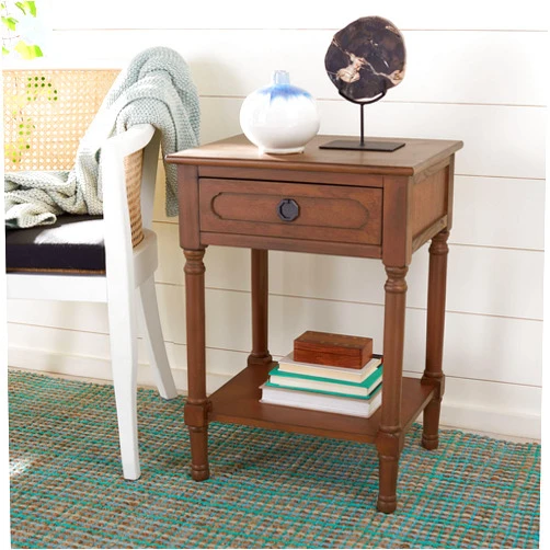 Safavieh Home Collection Allura Brown 1-Drawer Bottom Shelf Accent Table ACC5718C, 0