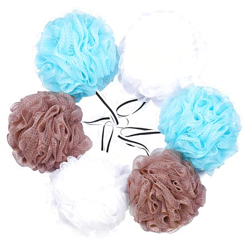 Tbestmax Bath Loofah Shower Sponge Pouf Body Scrubber Exfoliator Scrubber ball (Set of 6)