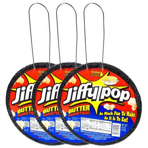 The Hampton Popcorn Company Jiffy Butter Popcorn, 3 Pack of 4.5oz Butter Flavored Popcorn, Stovetop, Campfire Popcorn, The Hampton Popcorn Company