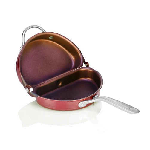 TECHEF - Frittata and Omelette Pan, Double Sided Folding Egg Pan, Made in Korea (PFOA Free) (Purple)