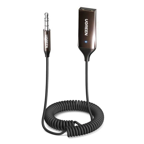 UGREEN Aux to Bluetooth 5.3 Adapter 3.5mm Bluetooth Receiver for Car USB 2.0 to 3.5mm Jack Kit with Built-in Microphone Aux Input for Hands-Free Calls Compatible with Car Speaker and Home Audio