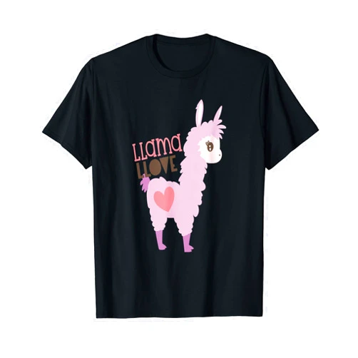 Llama Tees NYC Funny Llama Love Shirt Lama Valentines Cute Alpaca Bestie T-Shirt