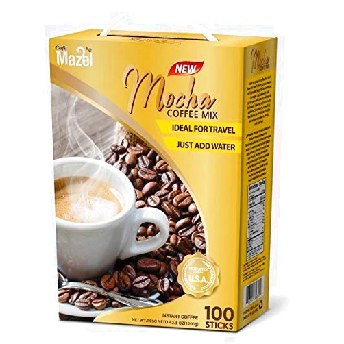 Cafe Mazel Café Mazel Instant Coffee - Mocha, Instant Coffee Mix, 3 in 1 Instant Coffee, 100 Sticks