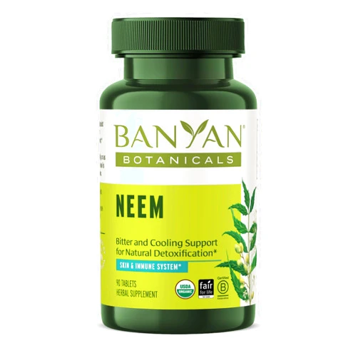 Banyan Botanicals Neem Tablets – Organic Neem Leaf (Azadirachta Indica) – Supports Natural Detoxification, Healthy Skin, and Immune Health* – 90 Tablets – Non-GMO Sustainably Sourced Vegan