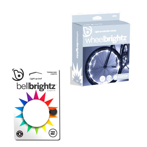 Brightz BellBrightz LED Light Up Bike Bell & WheelBrightz LED Bike Wheel Lights Bundle - Fun, Colorful, and Safe Bicycle Accessories for Kids and Adults - Easy to Install, Durable, & Weather-Resistant