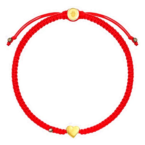 KARMA AND LUCK Adjustable Red String Bracelet, 18K Charm for Women, Handmade in Bali for Luck & Success
