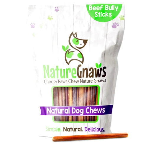 Nature Gnaws Thin Bully Sticks for Dogs 5-6