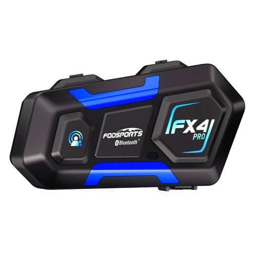 Fodsports Motorcycle Bluetooth Intercom FX4 Pro 1200m Helmet Intercom, 4 Riders Motorcycle Bluetooth Headset, Helmet Communication System FM/Hard &Soft Mic/1Pack