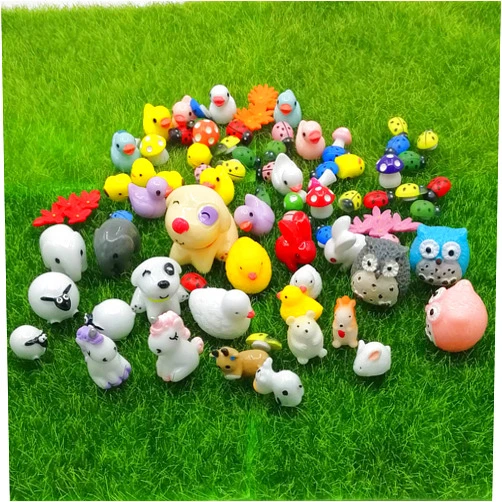 EMiEN 74 Pieces Mini Animals Miniature Ornament Kits, Tiny Animals Figurines, Fairy Garden Accessories,Fairy Garden Supplies,Fairy Garden Animals,Dollhouse,Plant Pots,Bonsai Craft Decor