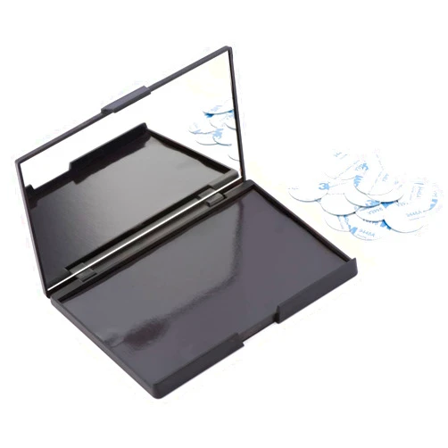 Allwon Empty Magnetic Plastic Eyeshadow Makeup Palette with 15Pcs Adhesive Empty Palette Metal Stickers for Eyeshadow Lipstick Blush Powder
