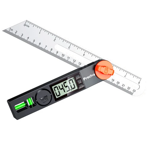 Preciva T-Bevel Gauge & Protractor with Horizontal and Vertical Bubble,0-338° Digital Angle Finder Protractor 230mm/8inch Display for Carpentry Woodworking, Metalworking, Construction