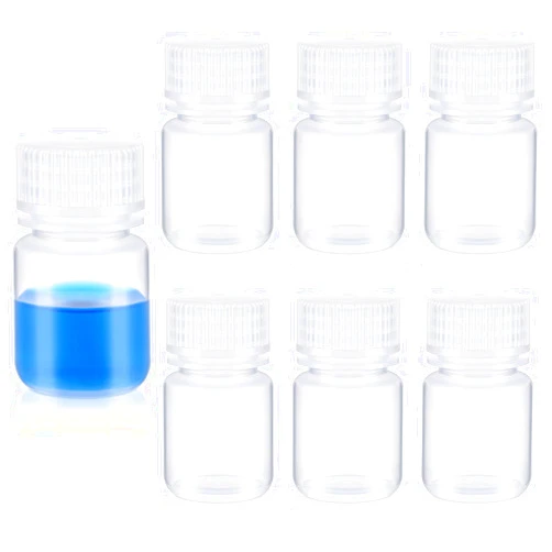 Tatuo 6 Pcs 1 oz Wide Mouth Lab Reagent Bottle Polypropylene Sample Bottle Sealed Leakproof PP Plastic Bottle with Lid for Laboratory Classroom Storage at Home (Clear)
