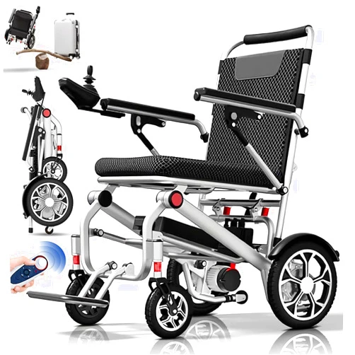 GLDDFDG 35KM Electric Wheelchair Foldable Light Electric Wheelchair, 14.9 Kg, Carrying Capacity 150 Kg, Foldable Electric Wheelchair for Home, Wheelchair Electric Portable for Adults and Seniors,20ah