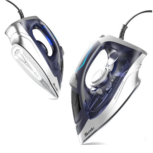 Sundu Steam Iron for Clothes with Rapid Heating Ceramic Coated Soleplate, 1700W with Precise Thermostat Dial, Self-Cleaning, Auto-Off, 10.14oz Water Tank for Home Clothes Ironing Use, Grey