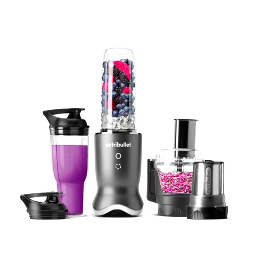 nutribullet® Ultra Plus+ 3-1 Compact Kitchen System, 1200W Kitchen System with Blender, Food Processor, and Coffee and Spice Grinder, 32oz and 24oz Blending Cups, 2-Cup Food Processor, Gunmetal Gray